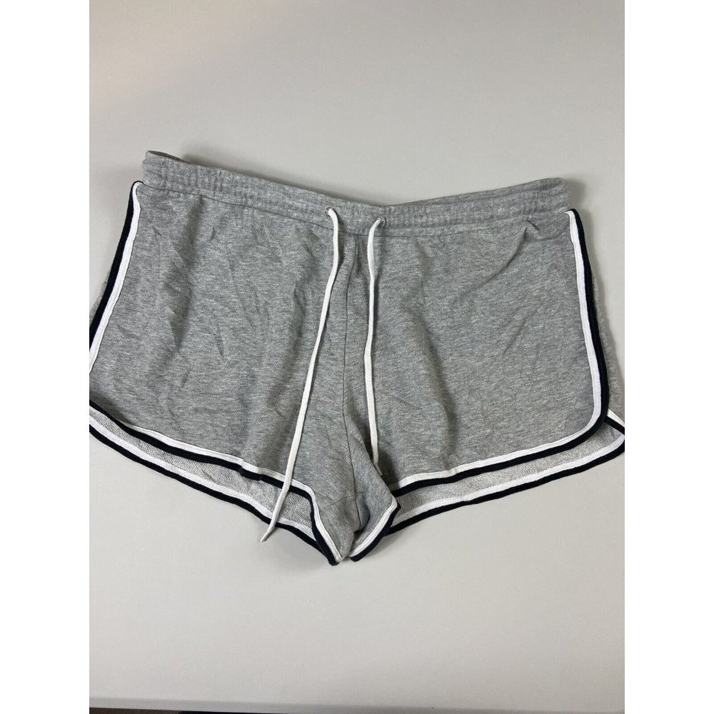 Gray knit stretch sweat shorts elastic waist short women's size 1XL